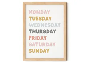 Pastel Days Of The Week Print