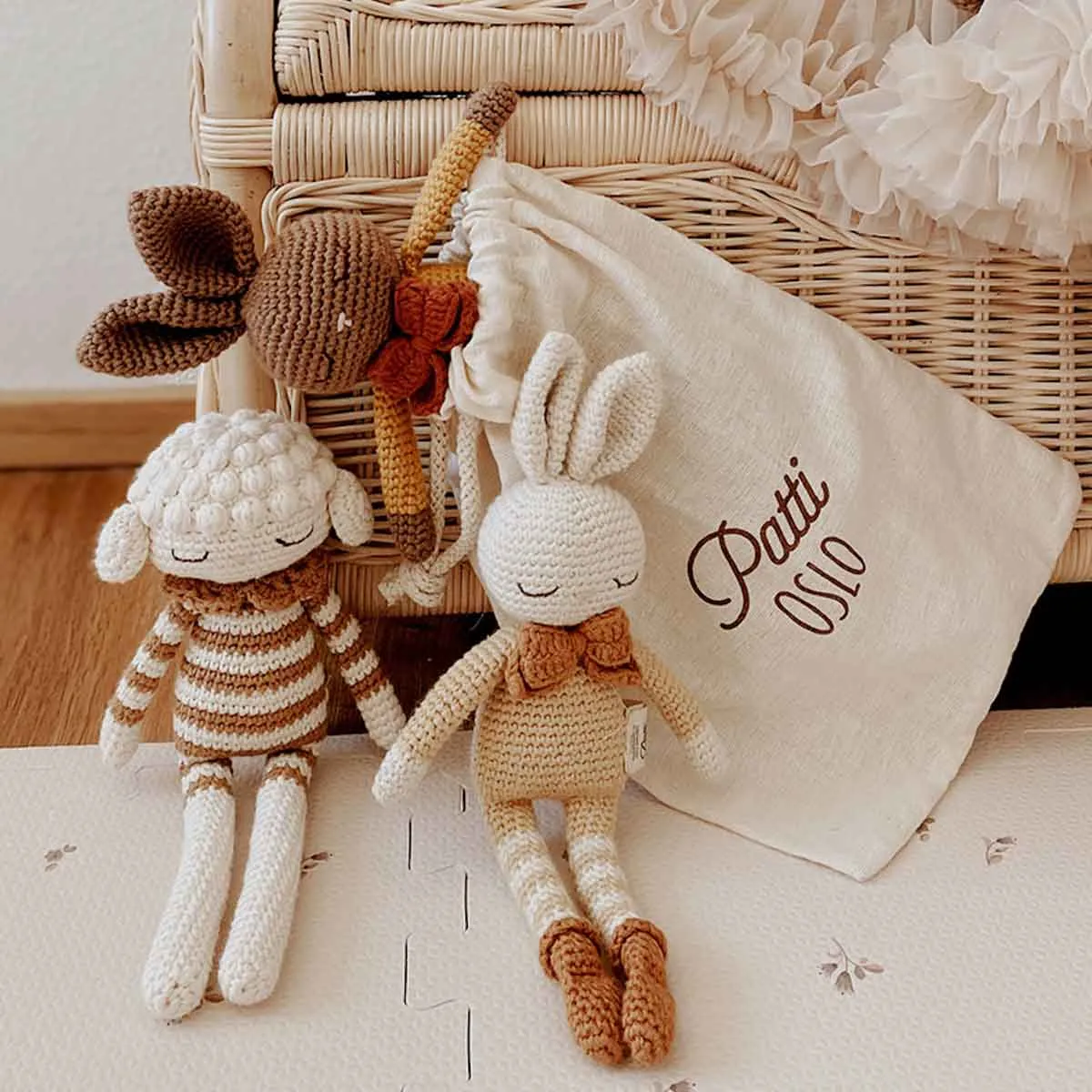 Patti Oslo Organic Crochet Doll, Britta Bunny