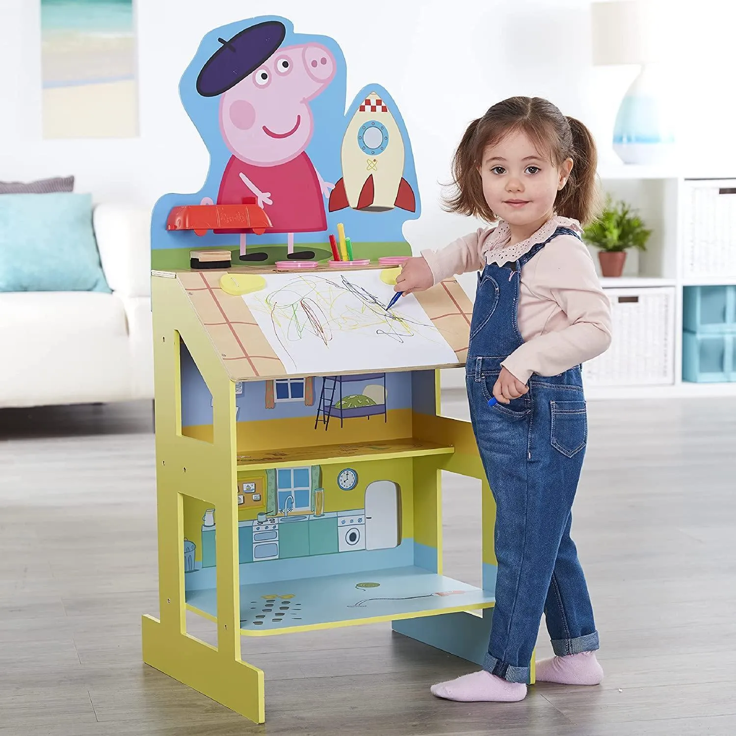 Peppa Pig Play and Draw Wooden Art Easel