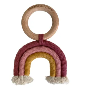Rainbow Macrame Teether- Berry   Mustard