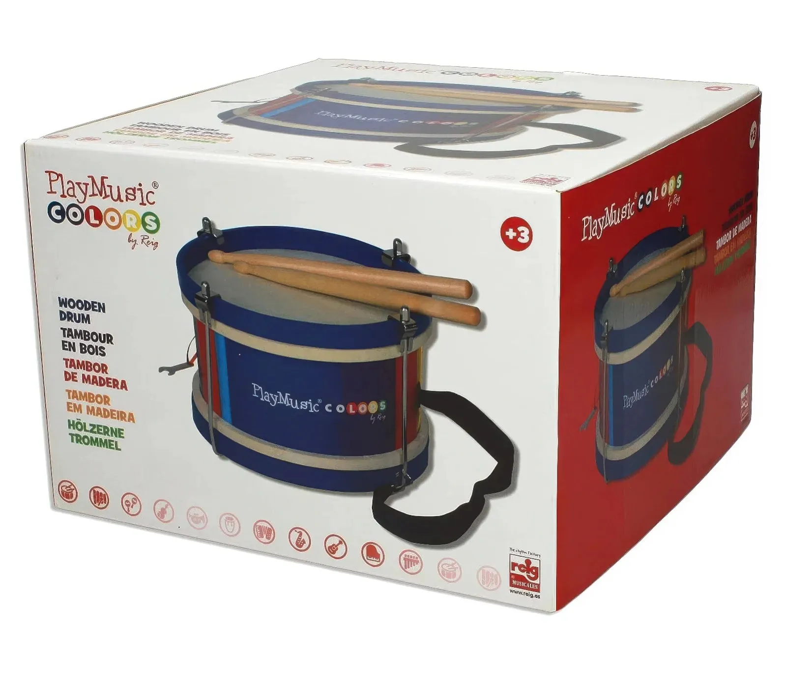 REIG 7044 Play Music Colors Wooden Drum