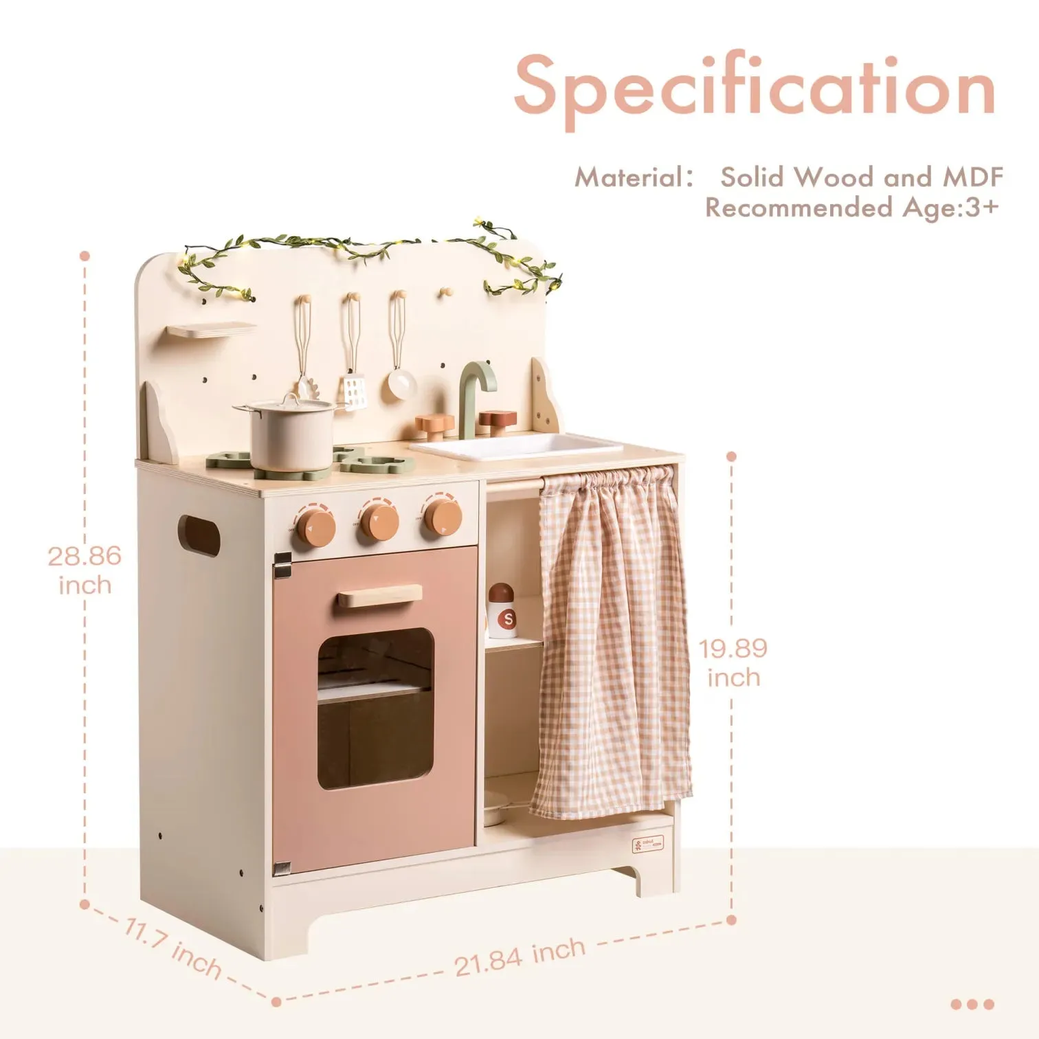 ROBUD Rustic Wooden Play Kitchen
