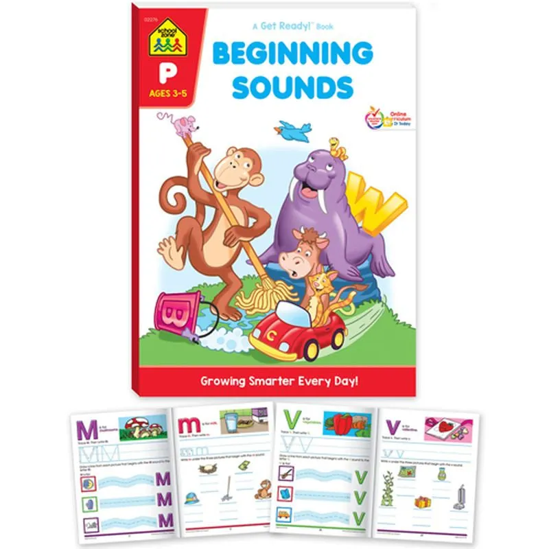 School Zone Get Ready Beginning Sounds Workbook