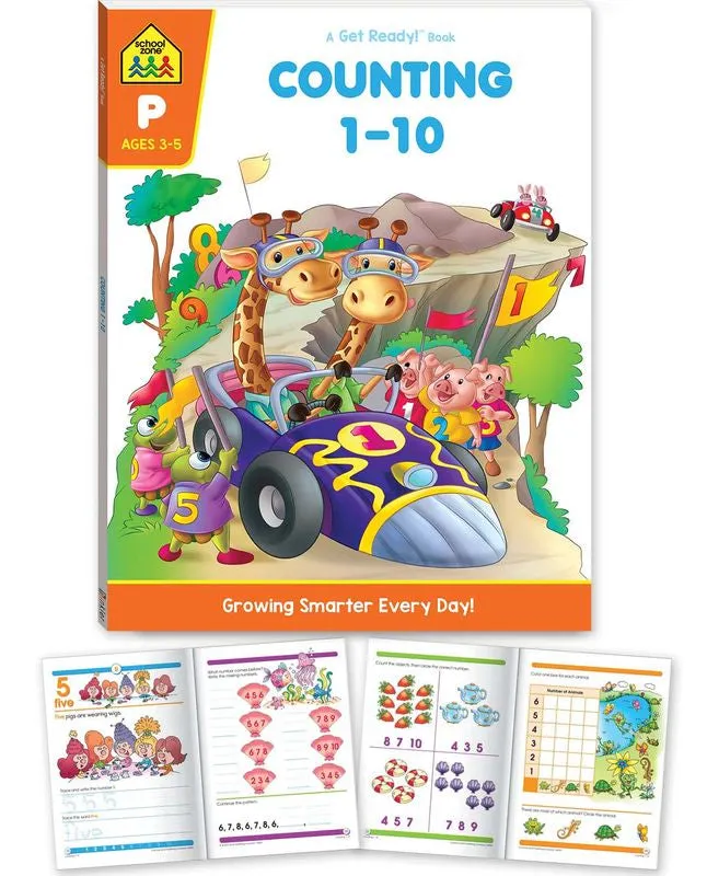 School Zone Get Ready Counting 1-10 Workbook