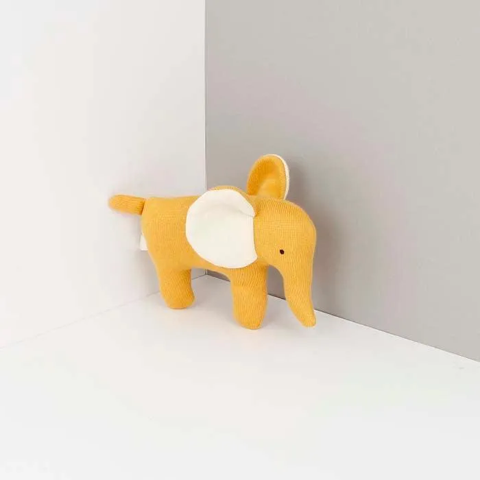 Small Mustard Knitted Elephant LAST ONE