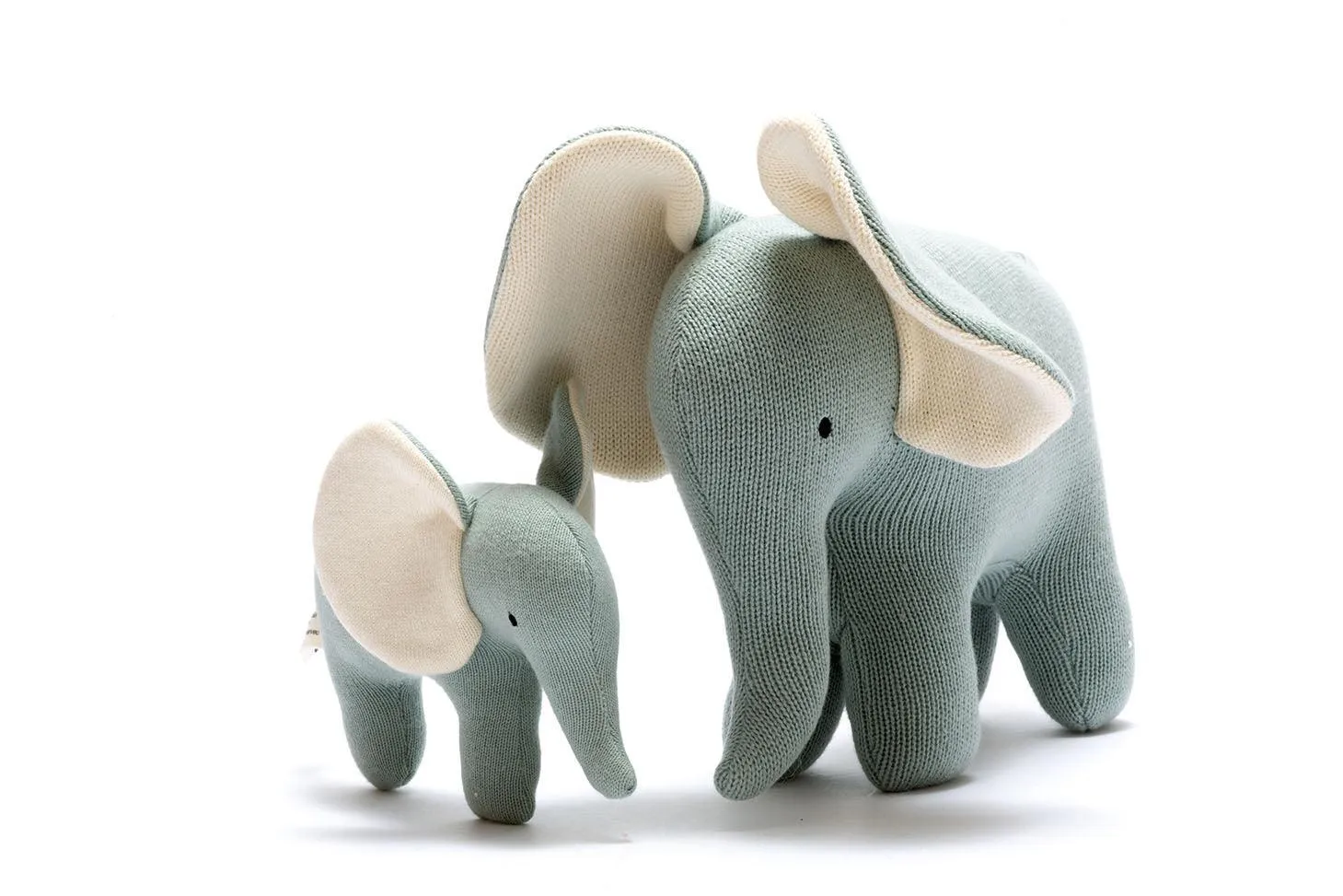 Small Teal Knitted Elephant LAST ONE