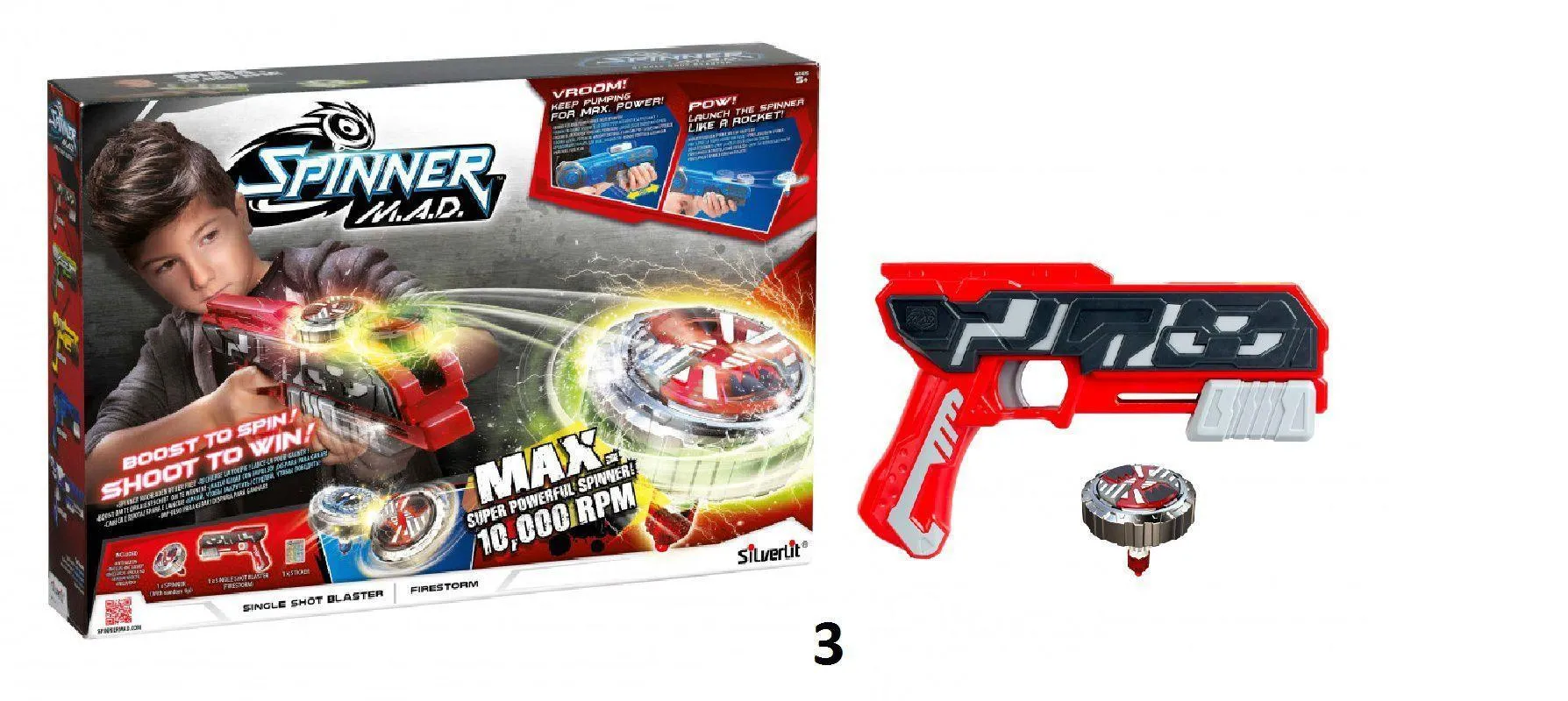 Spinner M.A.D. Single Shot Blaster - Red