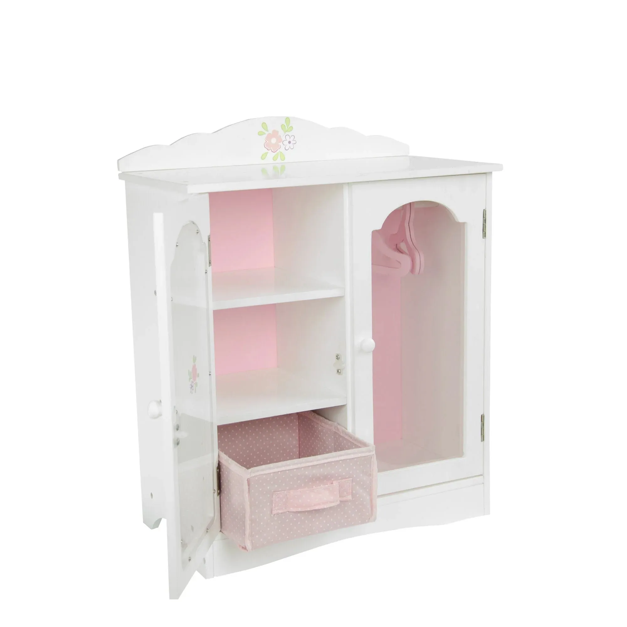 Teamson USA Olivia's Little World Little Princess Toy Closet With Hangers, Grey/Pink