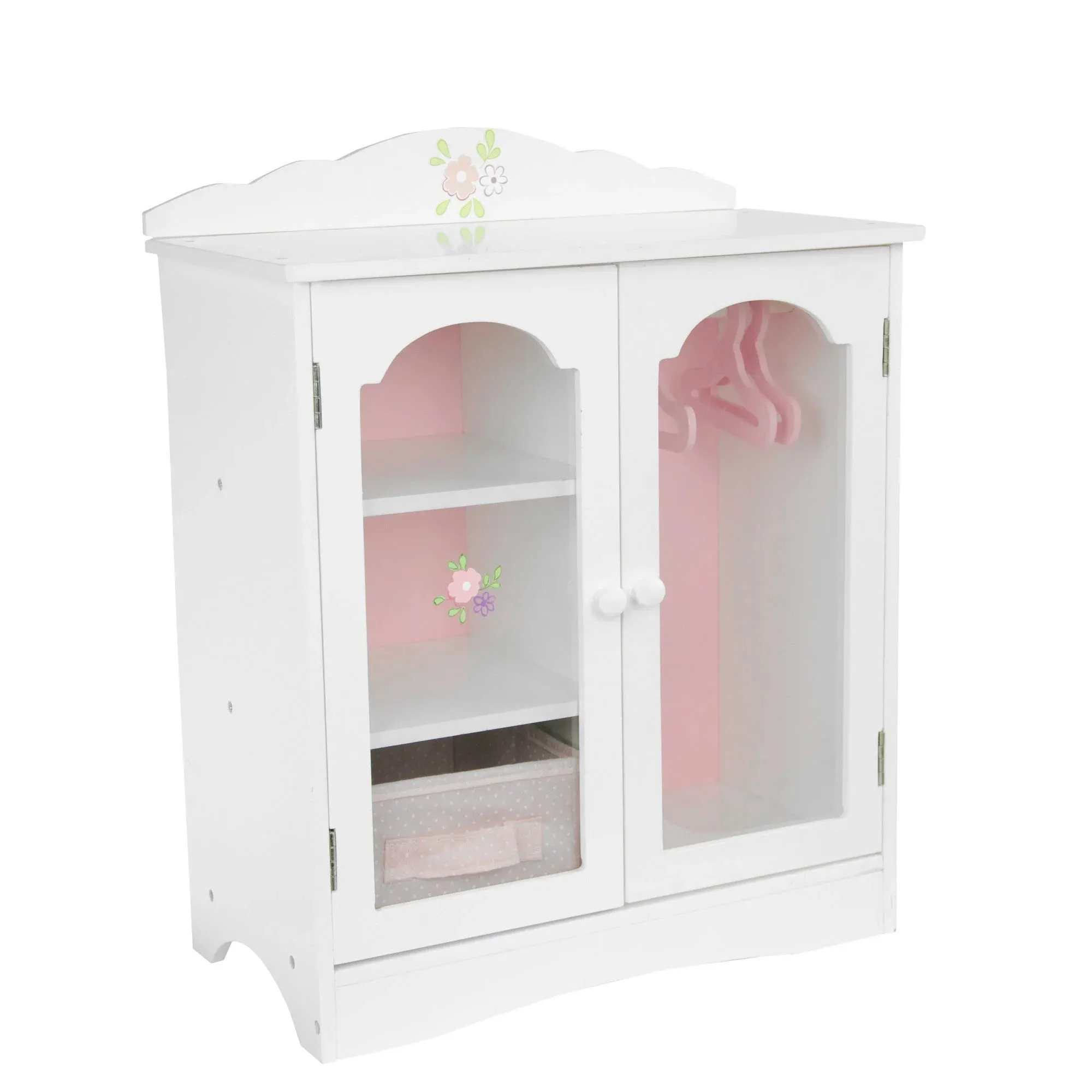 Teamson USA Olivia's Little World Little Princess Toy Closet With Hangers, Grey/Pink