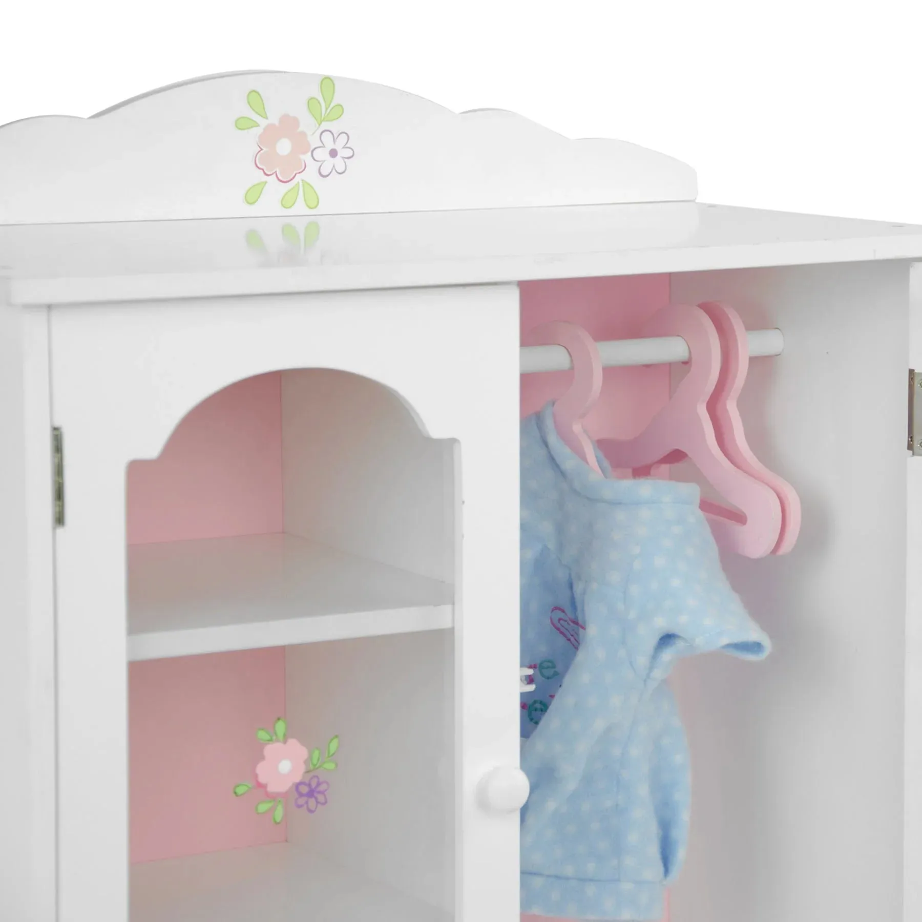 Teamson USA Olivia's Little World Little Princess Toy Closet With Hangers, Grey/Pink