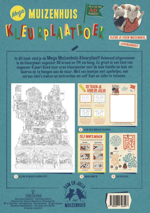 The Mouse Mansion Sam and Julia XL Colouring Sheet SOLD OUT