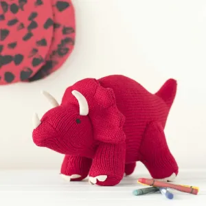 Triceratops Knitted Dinosaur  Baby Rattle: LAST ONE