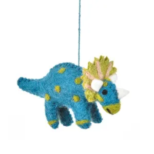 Triceratops Pocket Pal Miniature Felt Hanging Ornament