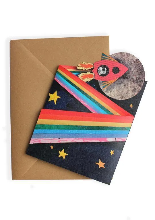 Trifold Greetings Card 'Rocketman'