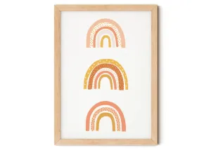 Trio of Earth Rainbows Nursery Print A4