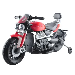 Triumph Rocket 3 GT Electric 12V Battery Powered Ride-On Motorbike with Stabilisers - Red