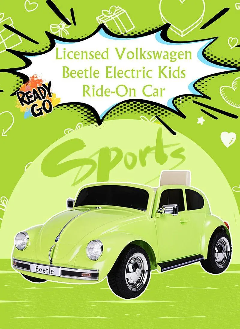 VW Beetle 12V Battery Ride-on Car with Remote Control - Colour Green