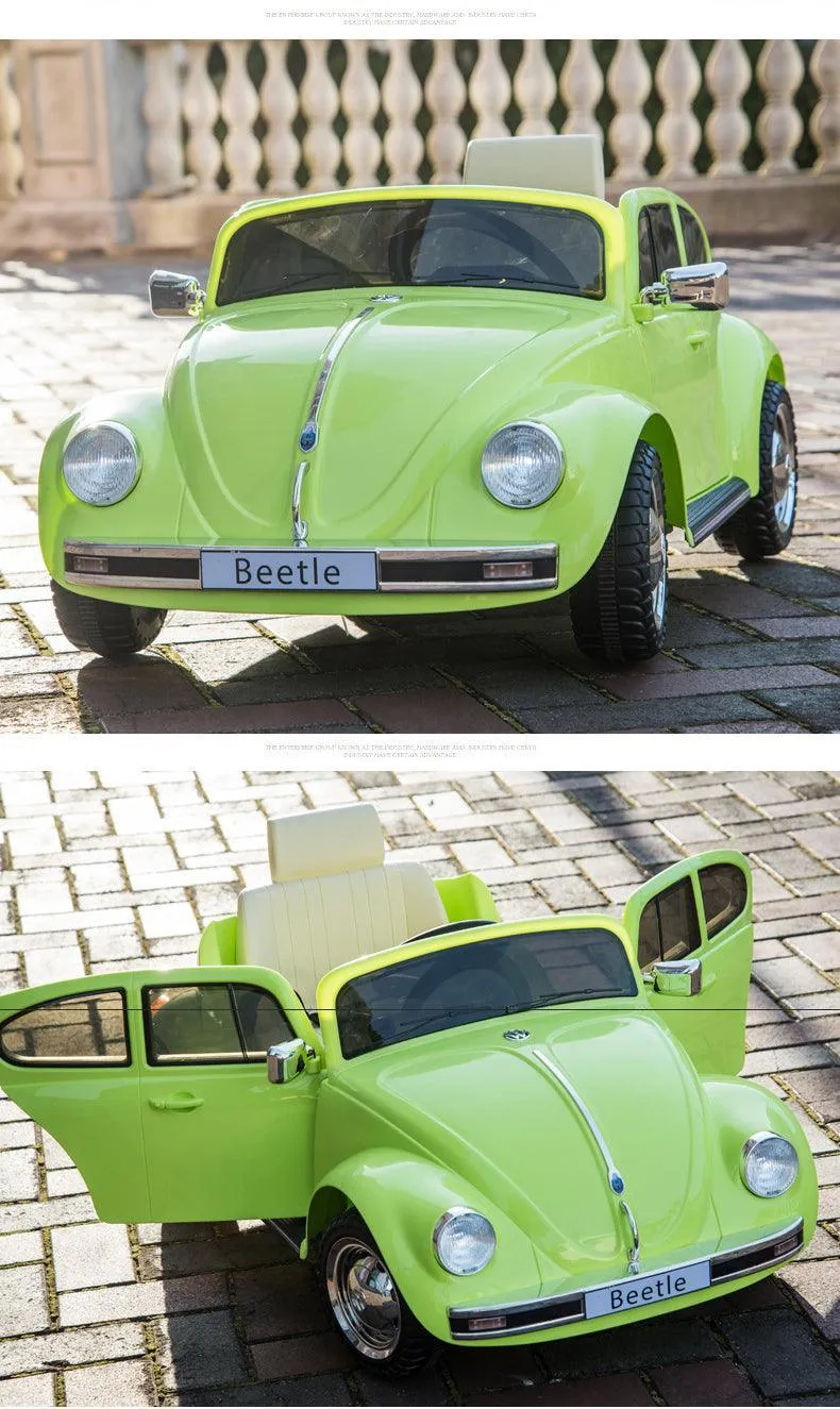 VW Beetle 12V Battery Ride-on Car with Remote Control - Colour Green