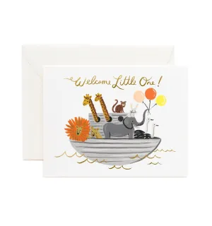 Welcome Little One Noah's Ark Baby Card