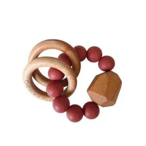 Wood & Silicone Teething Ring- Dusty Cedarwood