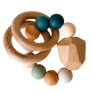 Wood & Silicone Teething Ring- Summer