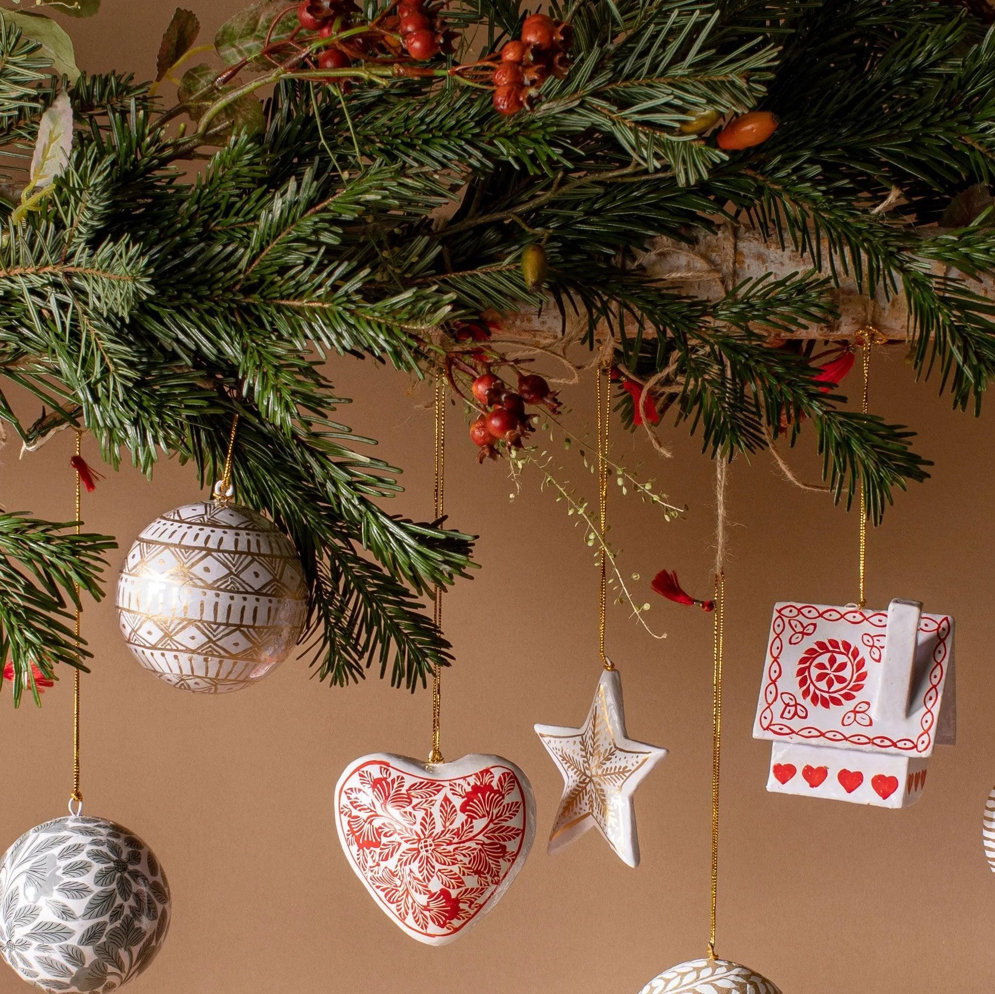 Wooden House Hanging Decorations 2 Assorted Designs