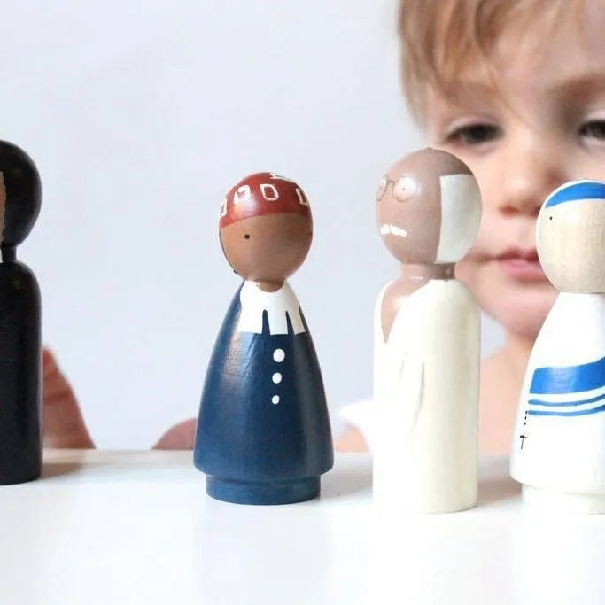 Wooden Peg Dolls : The Peace Makers LAST ONE