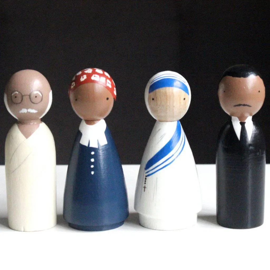 Wooden Peg Dolls : The Peace Makers LAST ONE