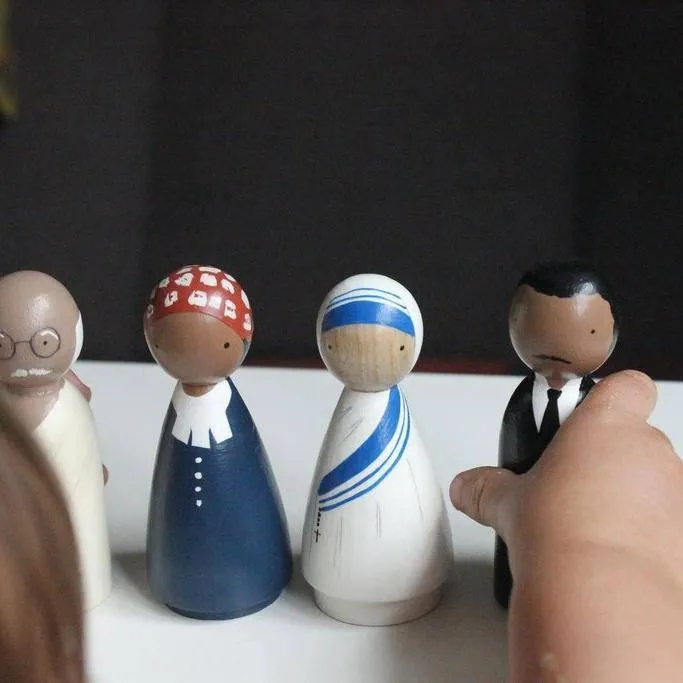Wooden Peg Dolls : The Peace Makers LAST ONE