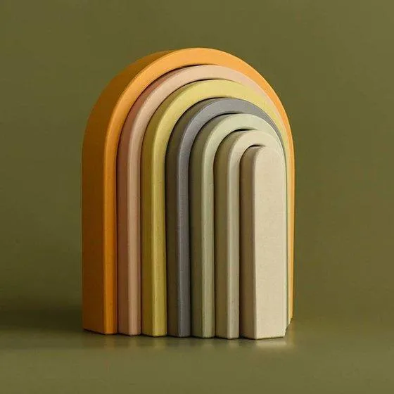 Wooden Rainbow Stacker Pastel Colours Large: LAST CHANCE