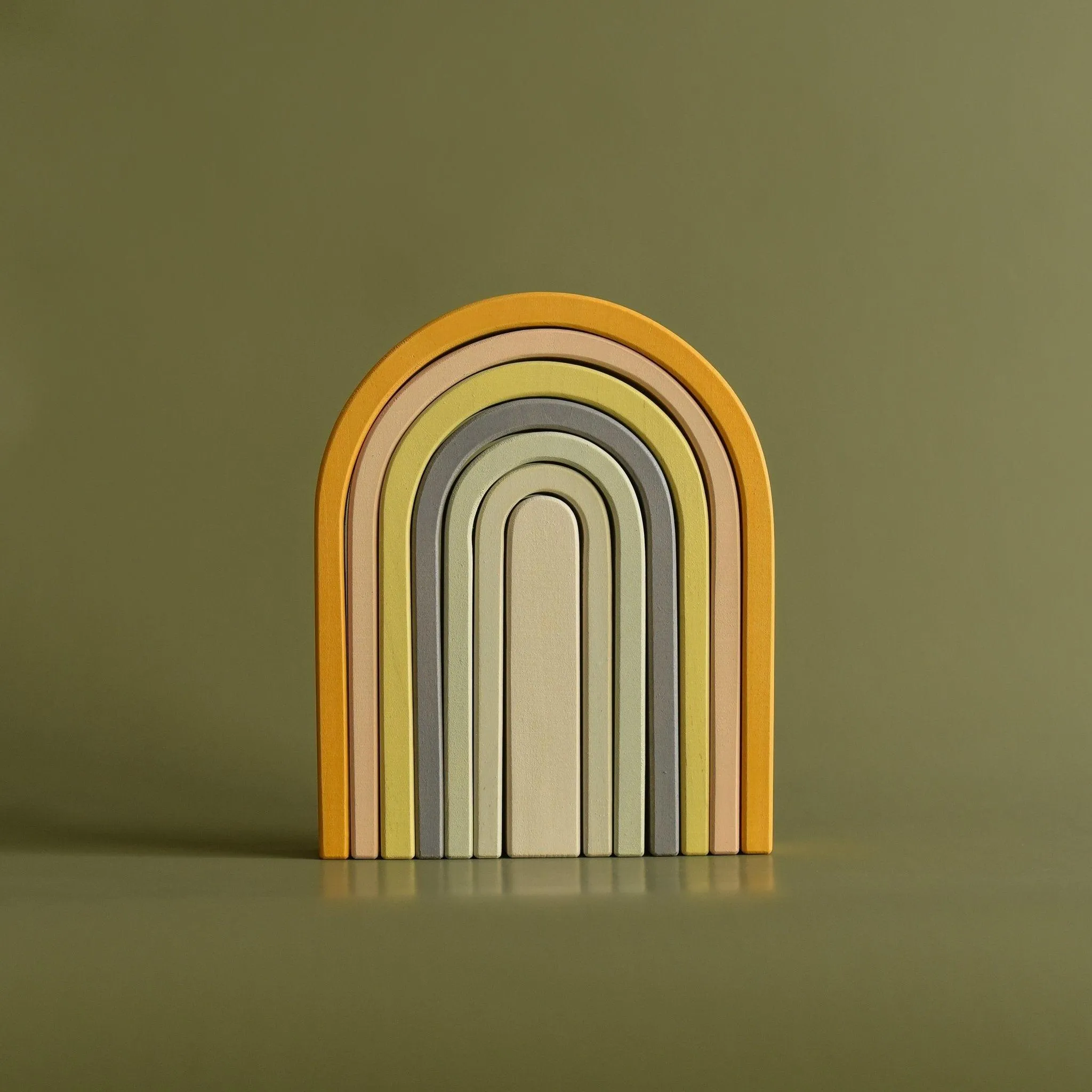 Wooden Rainbow Stacker Pastel Colours Large: LAST CHANCE