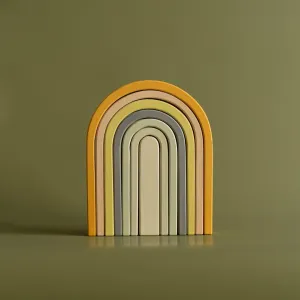 Wooden Rainbow Stacker Pastel Colours Large: LAST CHANCE