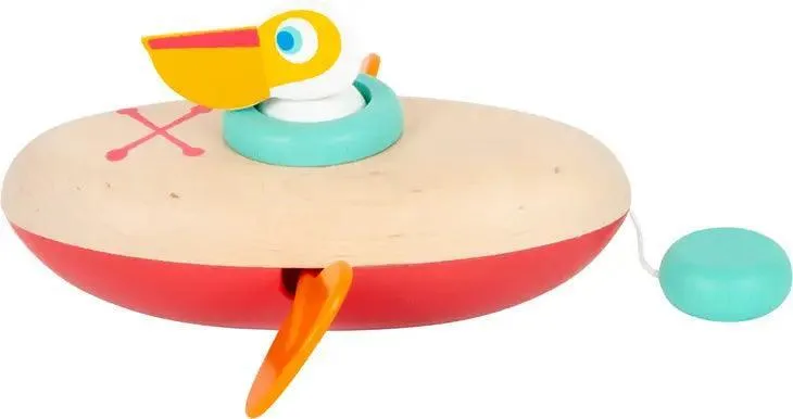 Wooden Wind up Canoe